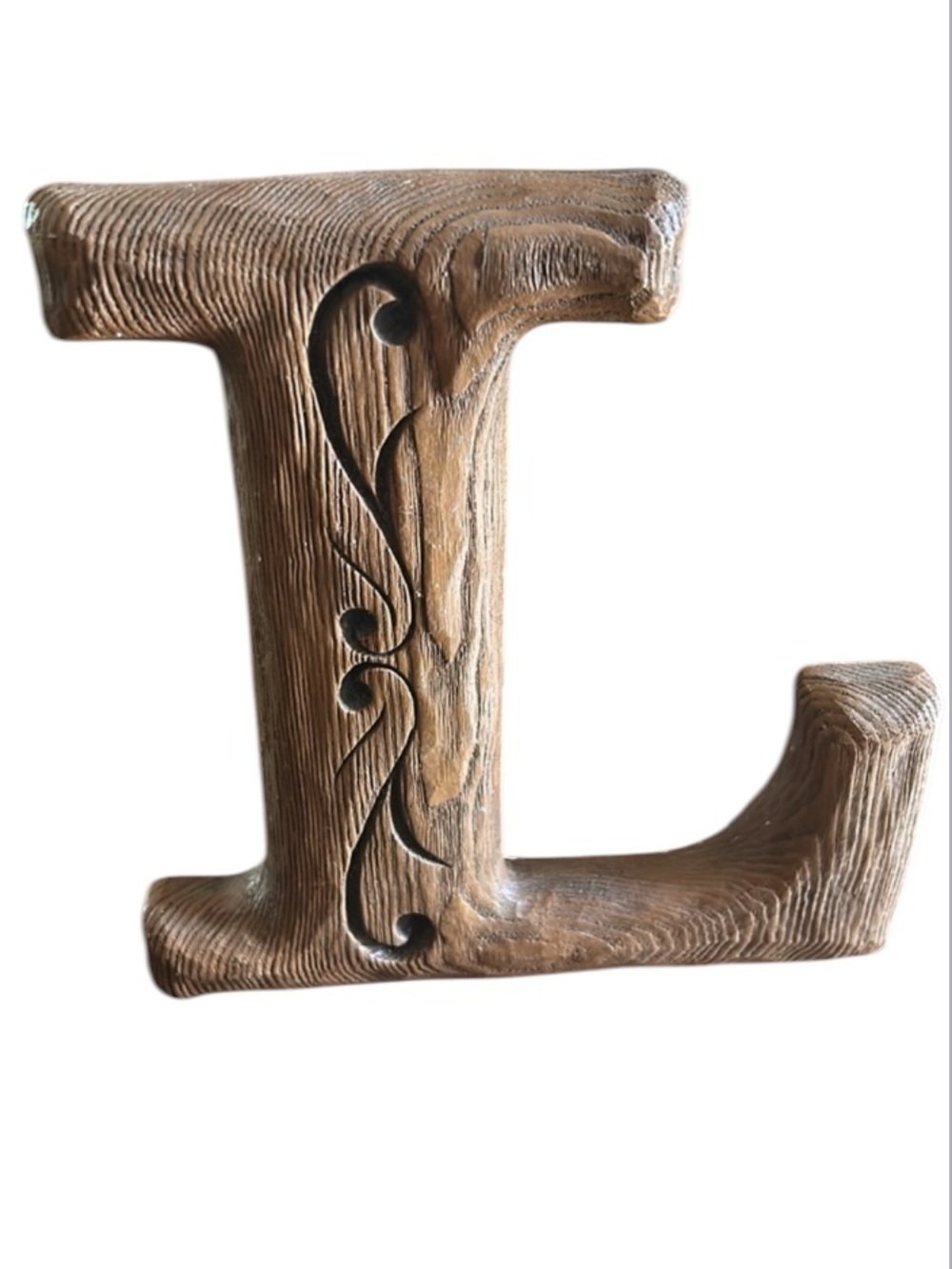 Vintage Initial L Wood Resin Wall Decor
